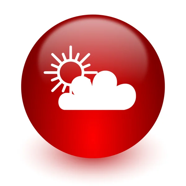 Cloud red computer icon on white background — Stock Photo, Image