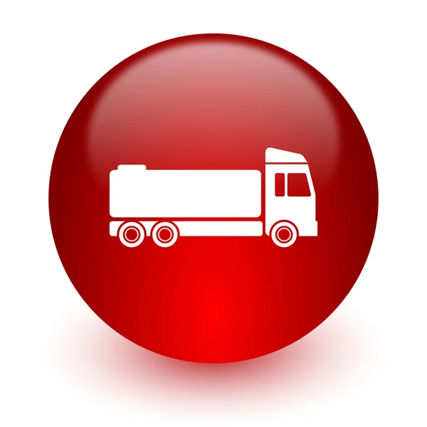 Caminhão ícone de computador vermelho no fundo branco — Fotografia de Stock