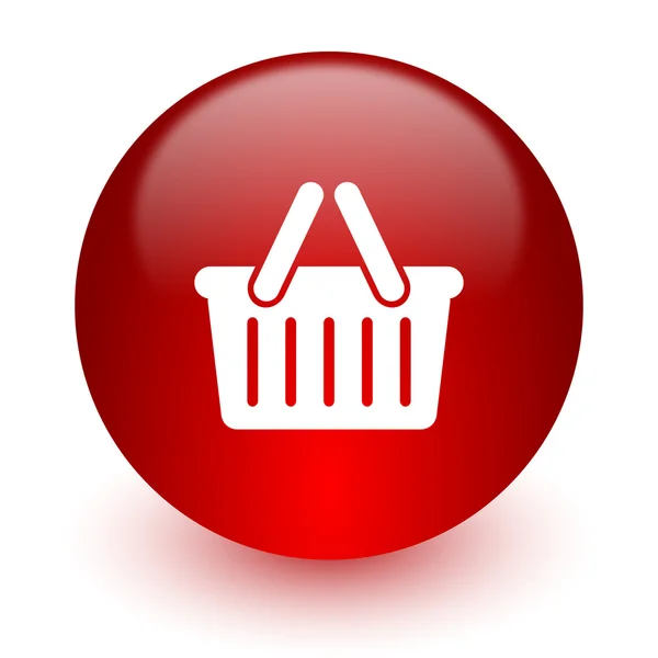 Cart red computer icon on white background — Stock Photo, Image