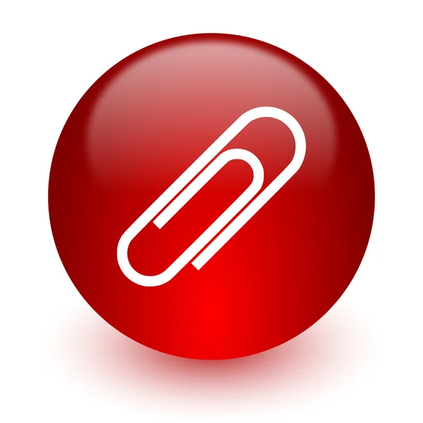 Paperclip red computer icon on white background — Stock Photo, Image