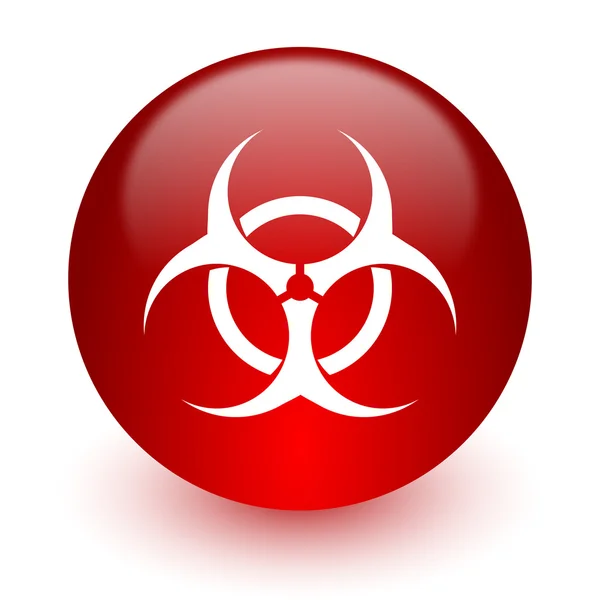 Icona del computer rosso biohazard su sfondo bianco — Foto Stock