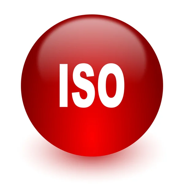 ISO červený počítač ikony na bílém pozadí — Stock fotografie
