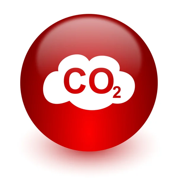 Dióxido de carbono rojo icono de la computadora sobre fondo blanco — Foto de Stock