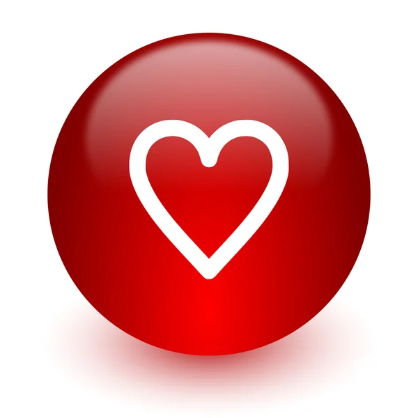 Corazón rojo icono de la computadora sobre fondo blanco —  Fotos de Stock