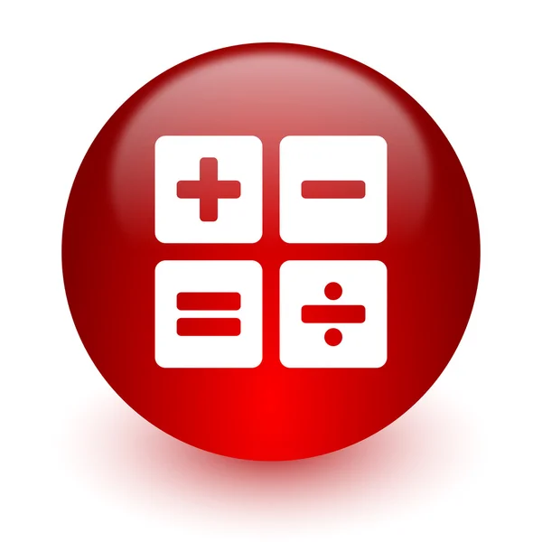 흰색 바탕에 빨간 컴퓨터 아이콘 계산기 — 스톡 사진