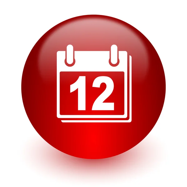 Calendar red computer icon on white background — Stock Photo, Image