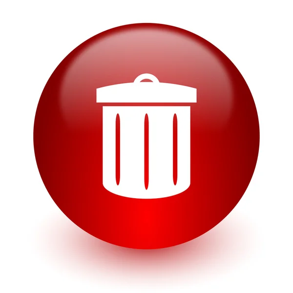 Reciclar icono de ordenador rojo sobre fondo blanco —  Fotos de Stock
