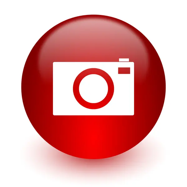 Camera rode computerpictogram op witte achtergrond — Stockfoto