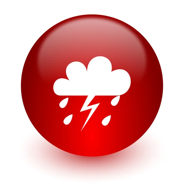Fırtına beyaz zemin üzerine kırmızı bilgisayar simgesi — Stok fotoğraf