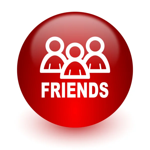 Friends red computer icon on white background — Stock Photo, Image