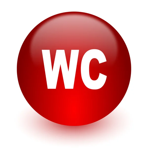 WC rode computerpictogram op witte achtergrond — Stockfoto