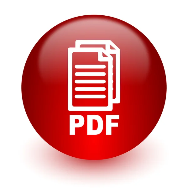 Pdf icono de la computadora roja sobre fondo blanco , —  Fotos de Stock