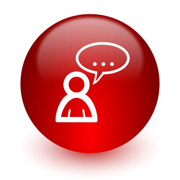 Forum red computer icon on white background — Stock Photo, Image