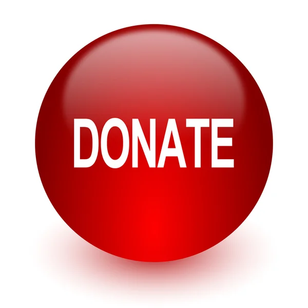 Donate red computer icon on white background — Stock Photo, Image