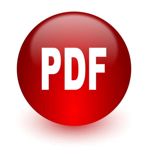 Pdf icona del computer rosso su sfondo bianco — Foto Stock