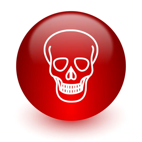 Skull red computer icon on white background — Stock Photo, Image