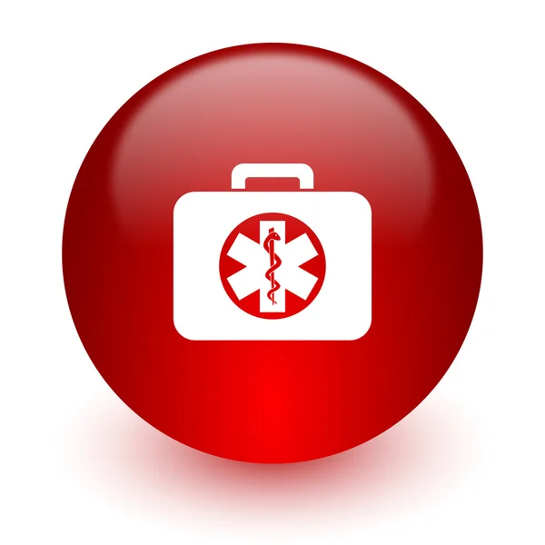 Kit de rescate icono de ordenador rojo sobre fondo blanco —  Fotos de Stock