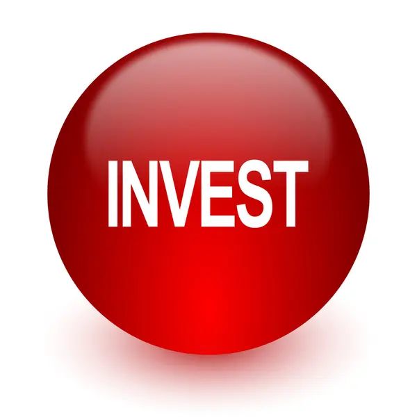 Investir ícone de computador vermelho no fundo branco — Fotografia de Stock