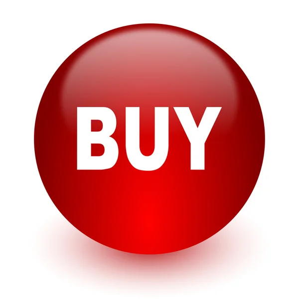 Kaufen rotes Computersymbol auf weißem Hintergrund — Stockfoto