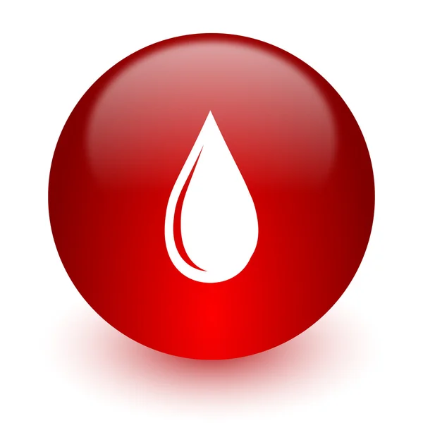 Water drop red computer icon on white background — Stock Photo, Image