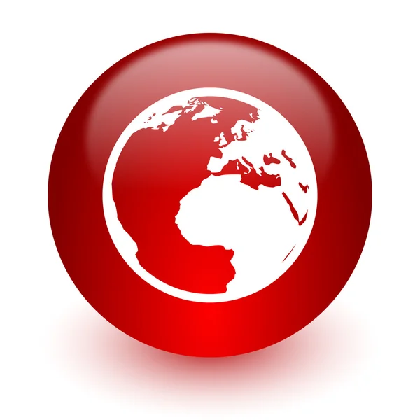 Earth röda dator-ikonen på vit bakgrund — Stockfoto