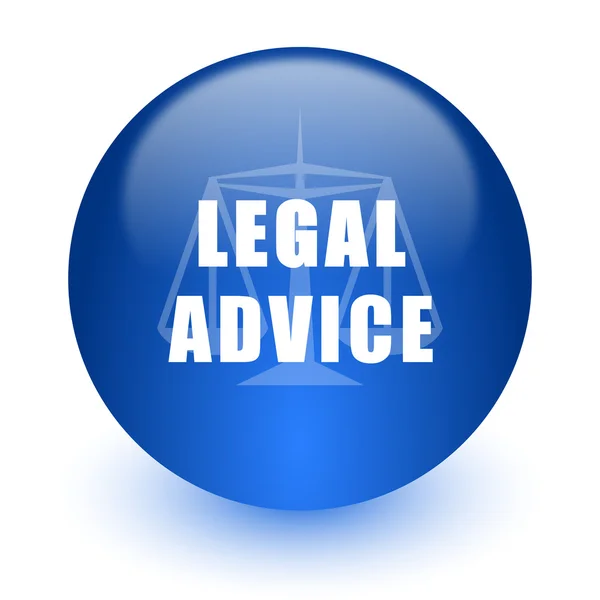 Juridisch advies computerpictogram op witte achtergrond — Stockfoto