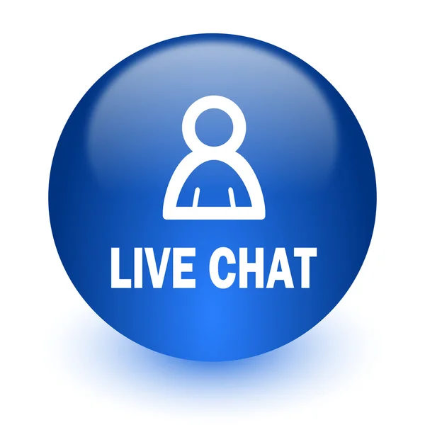 Pictogram van de computer van de live chat op witte achtergrond — Stockfoto