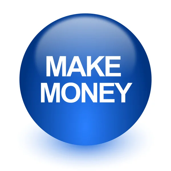 Fazer dinheiro ícone do computador no fundo branco — Fotografia de Stock