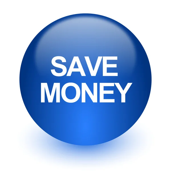 Geld sparen Computersymbol auf weißem Hintergrund — Stockfoto