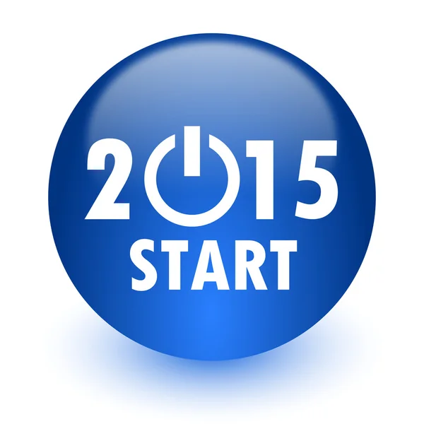 Nytår 2015 computer ikon på hvid baggrund - Stock-foto
