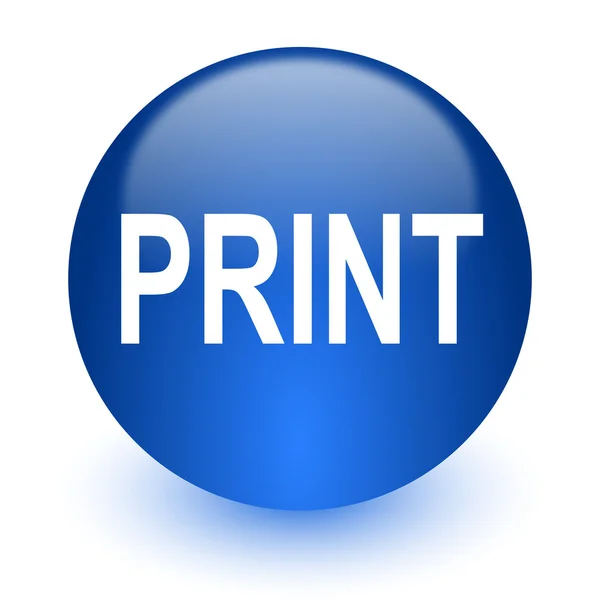 Print computer icon on white background — Stock Photo, Image