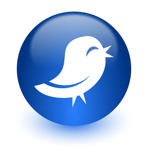 Twitter computerpictogram op witte achtergrond — Stockfoto