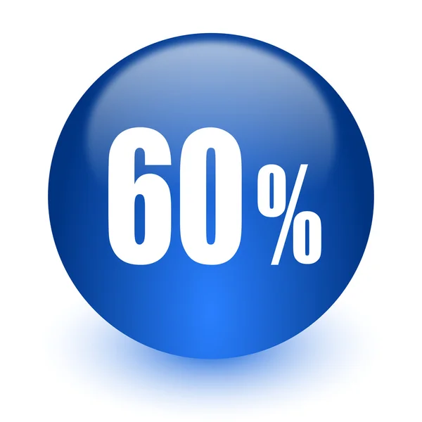 60 Prozent Computersymbol auf weißem Hintergrund — Stockfoto