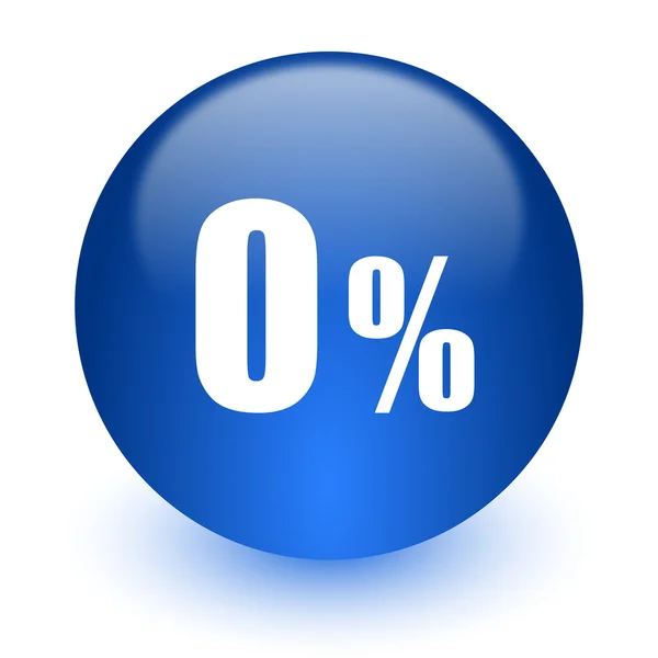 0 percent computer icon on white background — Stock Photo, Image