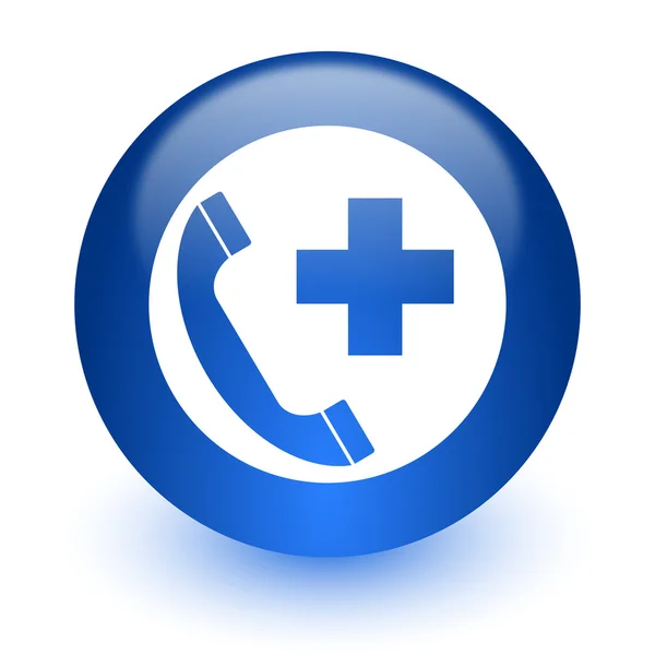 Icono de la computadora de llamada de emergencia en fondo blanco —  Fotos de Stock