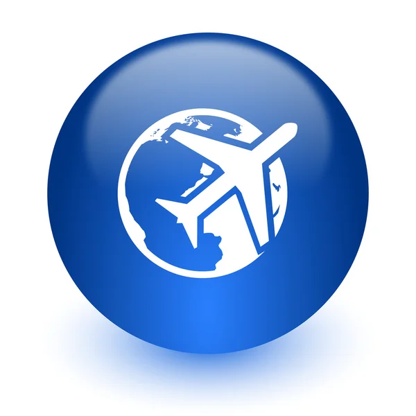 Reise-Computer-Symbol auf weißem Hintergrund — Stockfoto