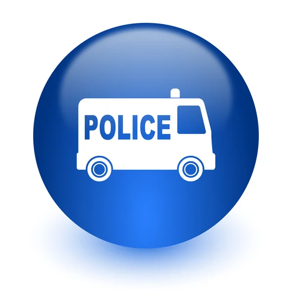 Police computer icon on white background — Stock Photo, Image