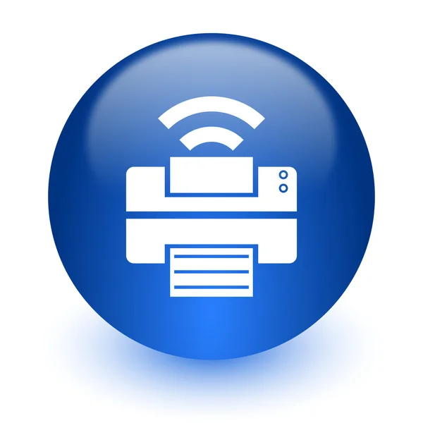 Icono del ordenador de la impresora sobre fondo blanco — Foto de Stock