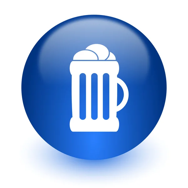 흰색 배경에서 맥주 컴퓨터 아이콘 — 스톡 사진