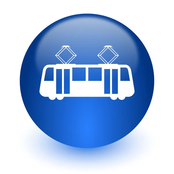 Иконка трамвая компьютер на белом фоне — стоковое фото