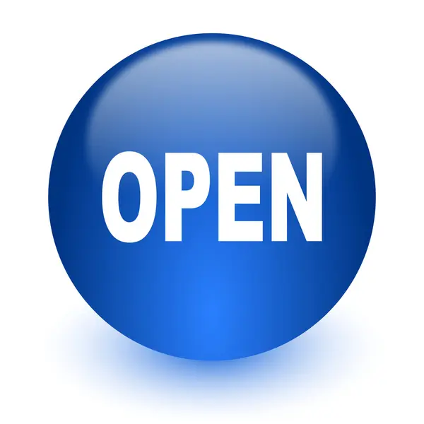 Open computer icon on white background — Stock Photo, Image