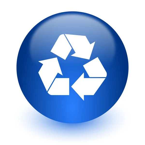 Reciclar ícone do computador no fundo branco — Fotografia de Stock