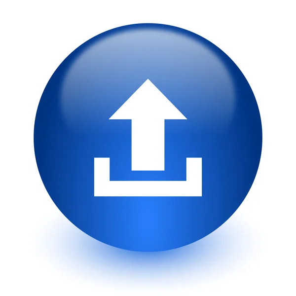 Computersymbol auf weißem Hintergrund hochladen — Stockfoto