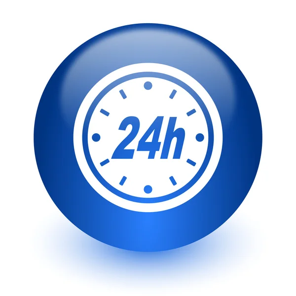 24h Computersymbol auf weißem Hintergrund — Stockfoto
