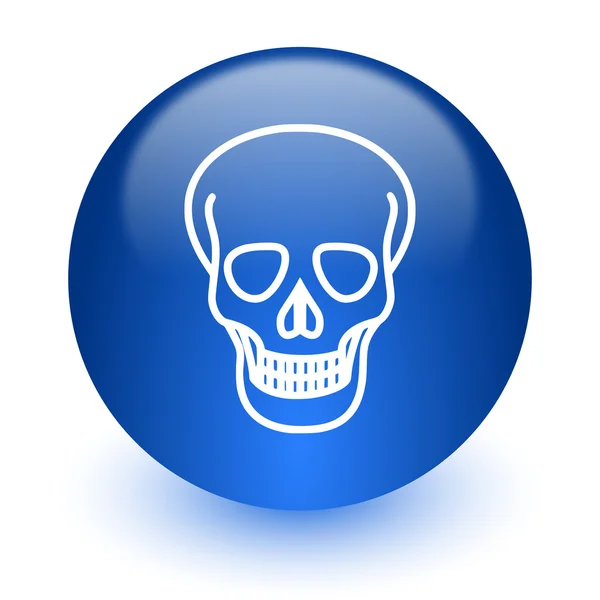 Icono de la computadora del cráneo sobre fondo blanco — Foto de Stock