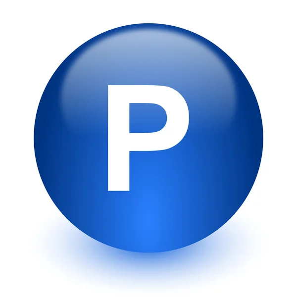 Parken Computer-Symbol auf weißem Hintergrund — Stockfoto