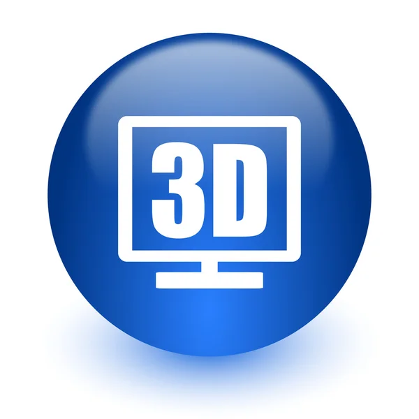 3D wyświetlacz komputera ikona na białym tle — Zdjęcie stockowe