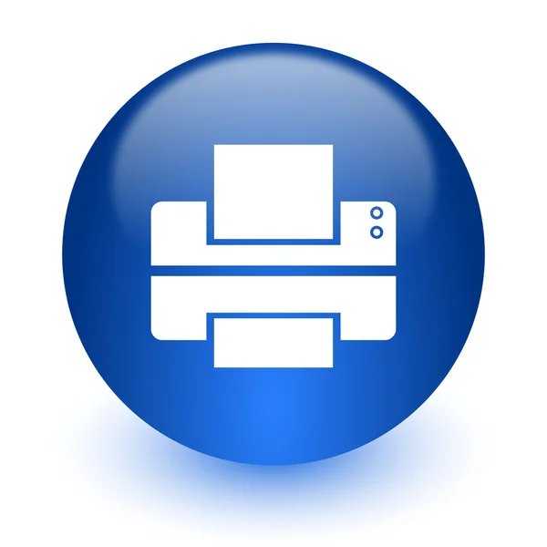 Het pictogram van de computer van de printer op witte achtergrond — Stockfoto