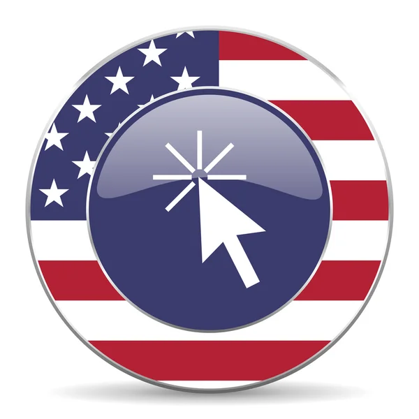 Click here american icon — Stock Photo, Image