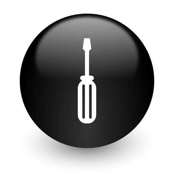 Tools black glossy internet icon — Stock Photo, Image